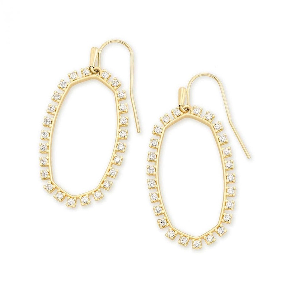 Kendra Scott Elle Open Frame Crystal Drop Earrings New